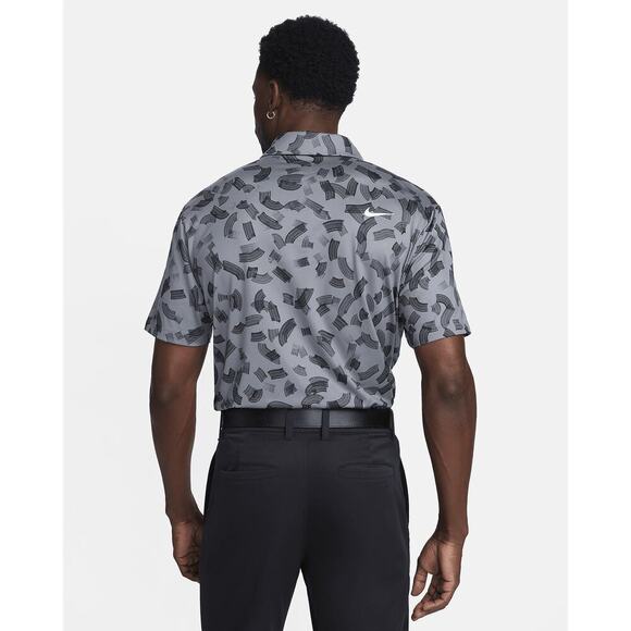 Nike Men's Tour Dri-FIT Smoke Gray Rake Lines AOP Golf Polo Shirt Size XL - Picture 3 of 8